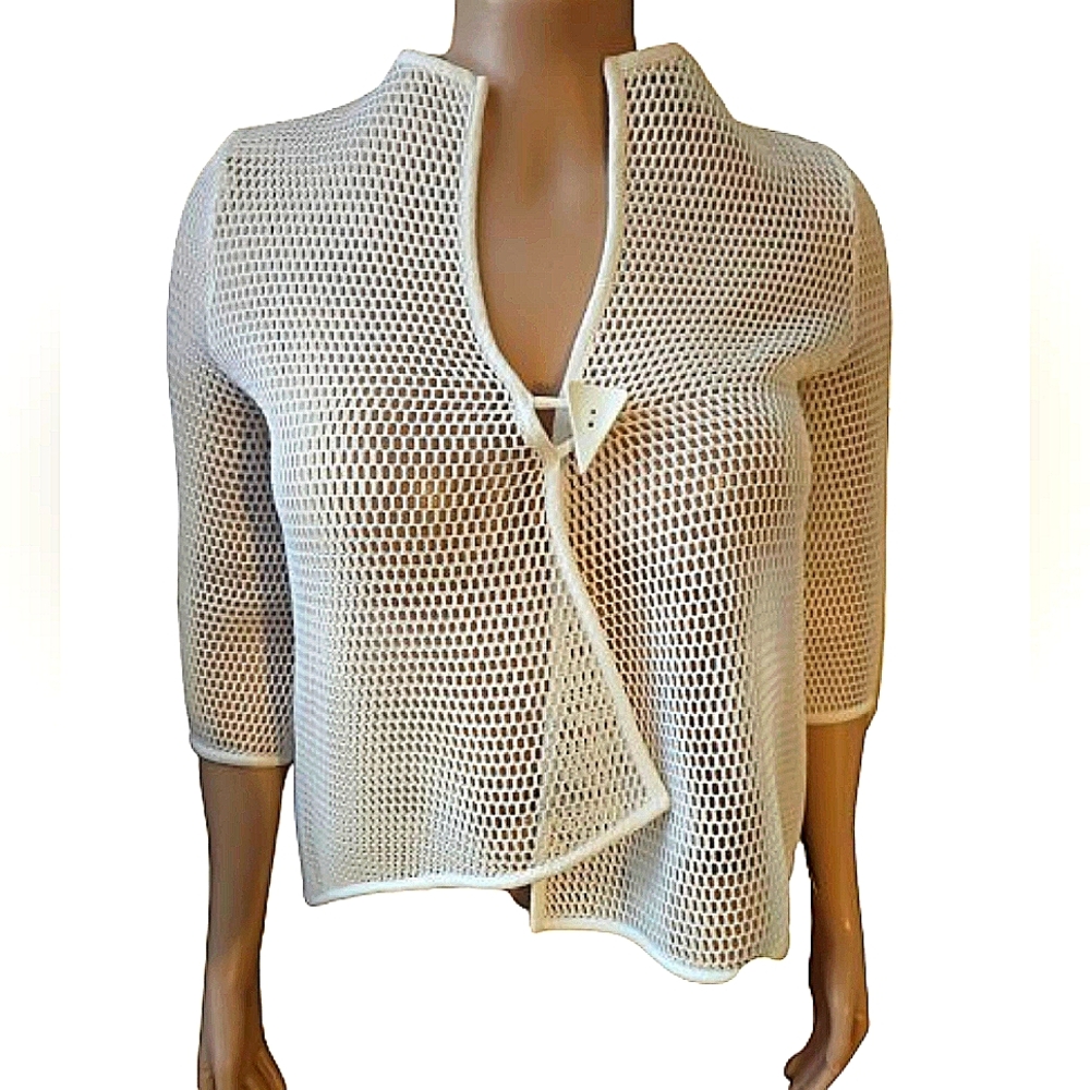 NWT, IC BY CONNIE white netted mesh jacket, size M